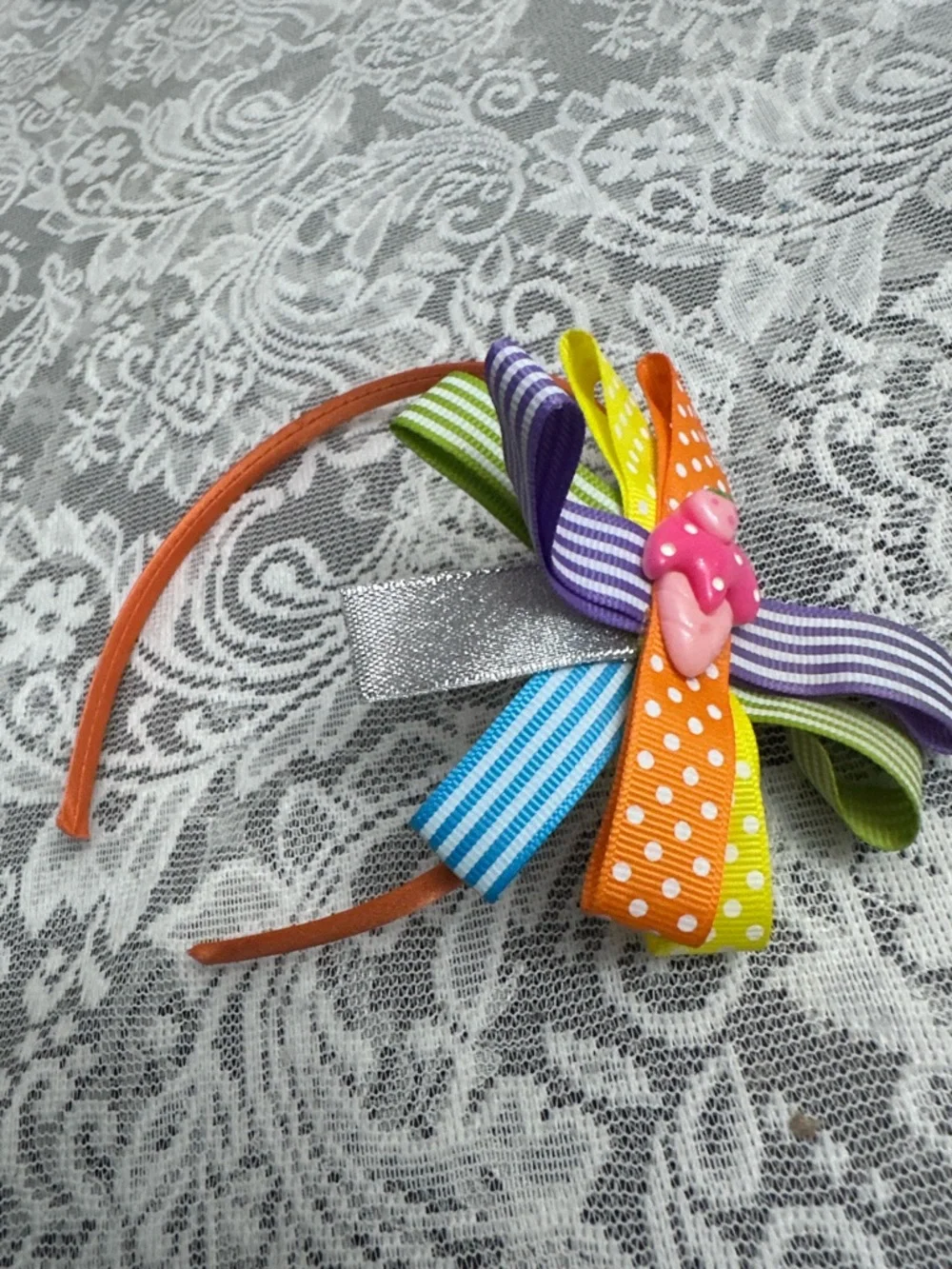 Girls Ribbon Bow Headbands 🎀 6pc Multicolor Cute Set